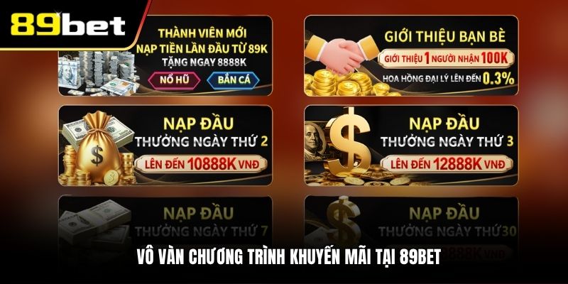 Vô vàn chương trình khuyến mãi tại 89BET